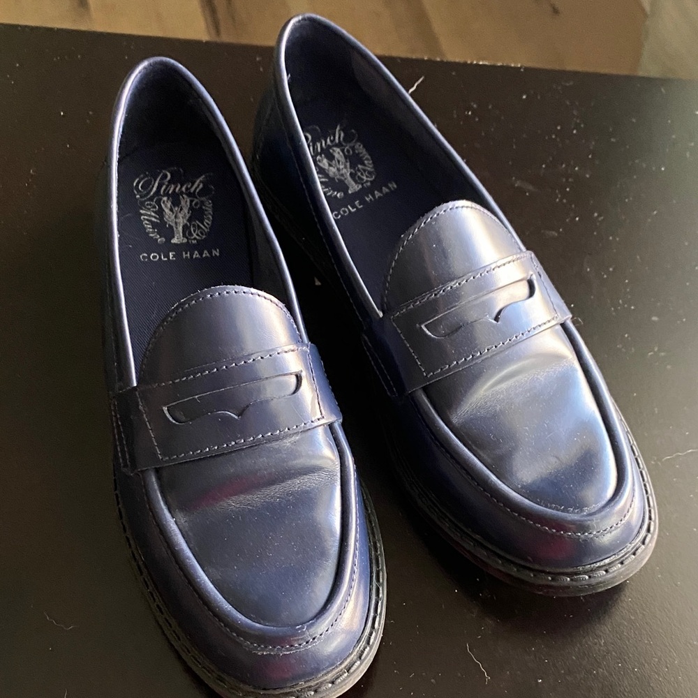 Cole Haan Women’s Navy Leather Penny Loafers